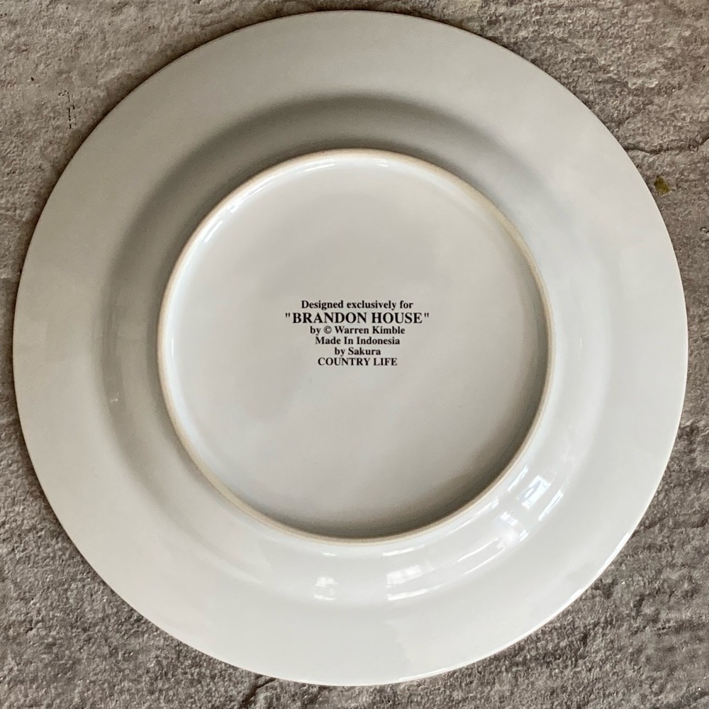 Sakura Country Life Set of 2 Salad Plates 8 1/4” Brandon House By Warren Kimble - Picture 5 of 6
